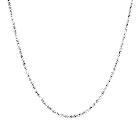 45cm (18") Rope Chain in 10kt White Gold