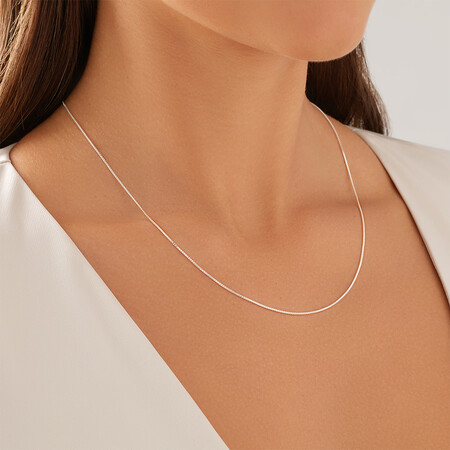 50cm (20") Box Chain in Sterling Silver 50cm (20") Box Chain in Sterling Silver