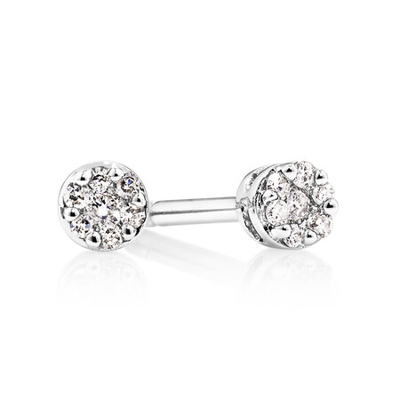 Stud Earrings with Diamonds in 10kt White Gold Stud Earrings with Diamonds in 10kt White Gold