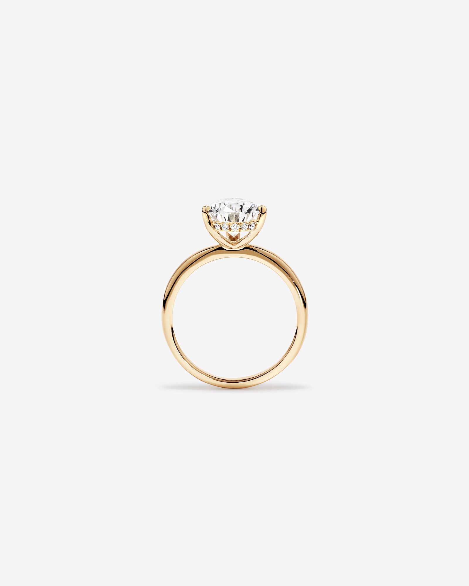3.10 Carat TW Pear Cut Laboratory-Grown Diamond Solitaire Ring in 18kt Yellow Gold