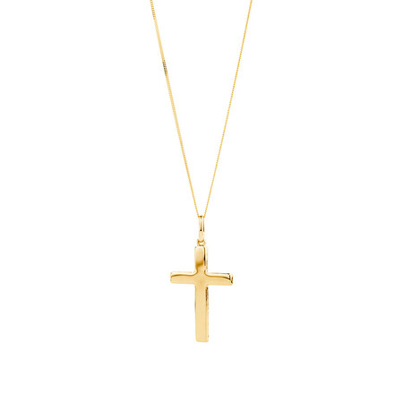Large Cross Pendant In 10kt Yellow Gold - Large Gold Cross Pendant