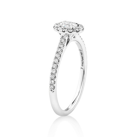 Oval Halo Ring with 0.50 Carat TW of Diamonds in 14kt White Gold Oval Halo Ring with 0.50 Carat TW of Diamonds in 14kt White Gold