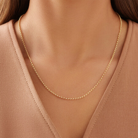 50cm (20") Hollow Rolo Chain in 10kt Yellow Gold 50cm (20") Hollow Rolo Chain in 10kt Yellow Gold