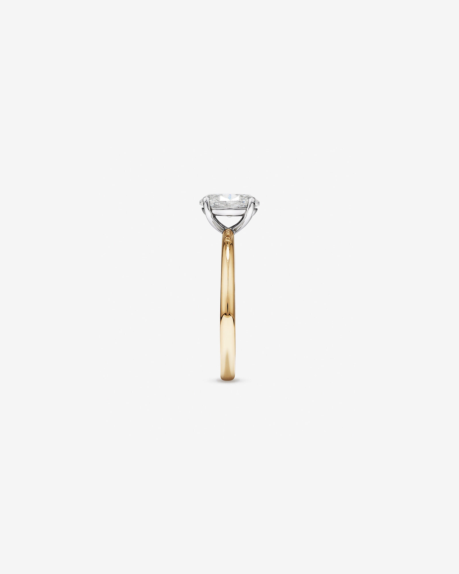 1.00 Carat TW Oval Cut Diamond Solitaire Engagement Ring in 14kt Yellow and White Gold