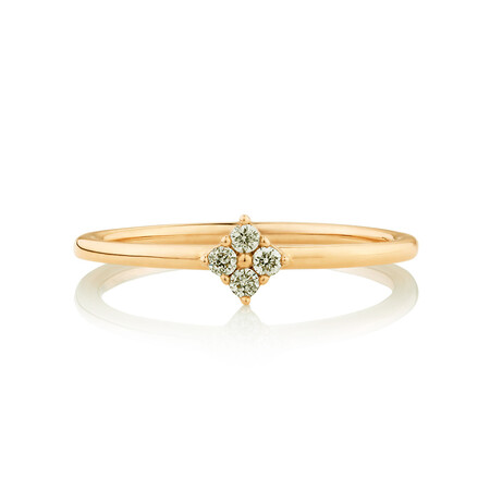 Flower Stacker Ring with Diamonds in 10kt Yellow Gold Flower Stacker Ring with Diamonds in 10kt Yellow Gold