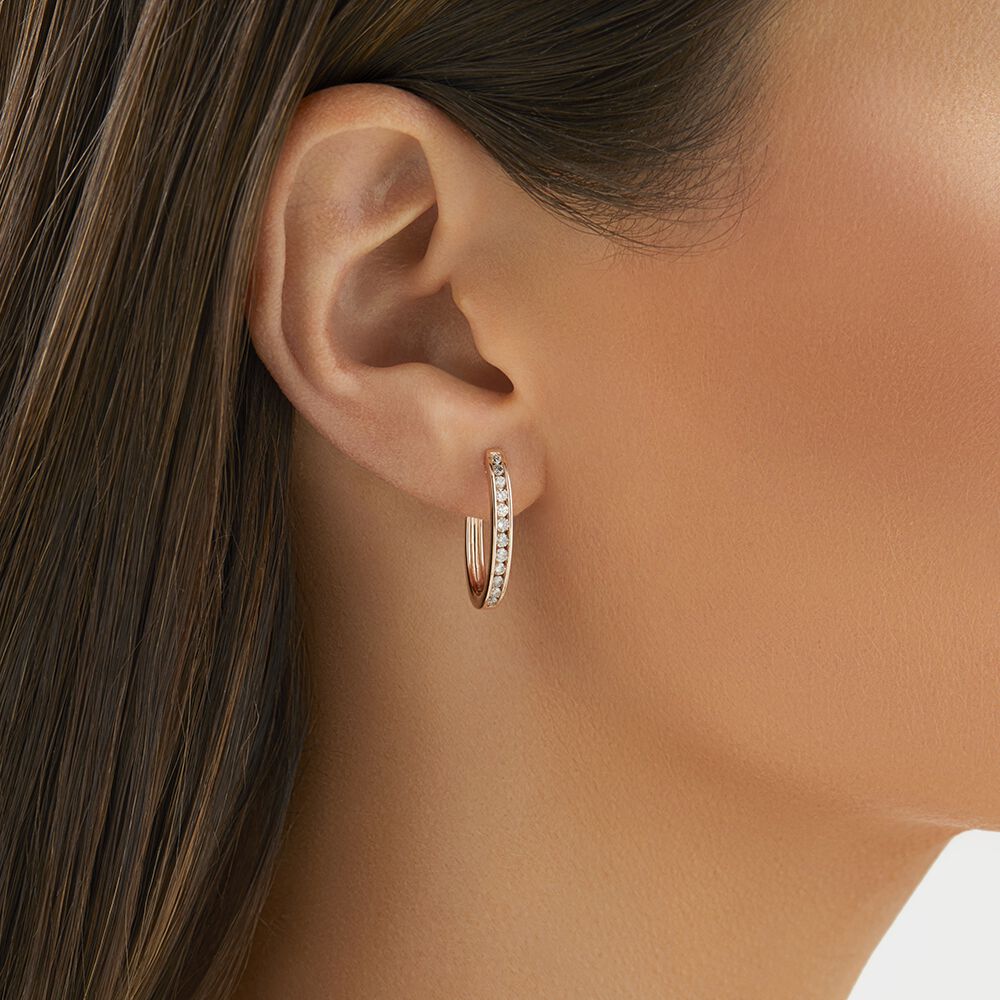 Anneaux courts en or rose 10 K à diamants totalisant 0,50 ct