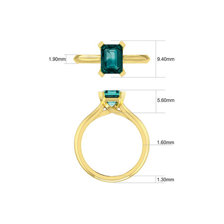 Ring With Created Emerald In 10kt Yellow Gold Ring With Created Emerald In 10kt Yellow Gold