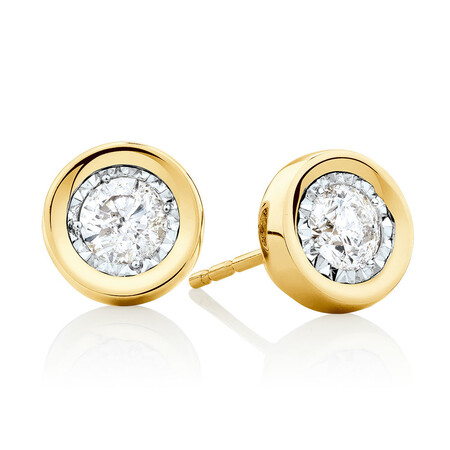 Stud Earrings with 1/2 Carat TW of Diamonds in 10kt Yellow Gold Stud Earrings with 1/2 Carat TW of Diamonds in 10kt Yellow Gold