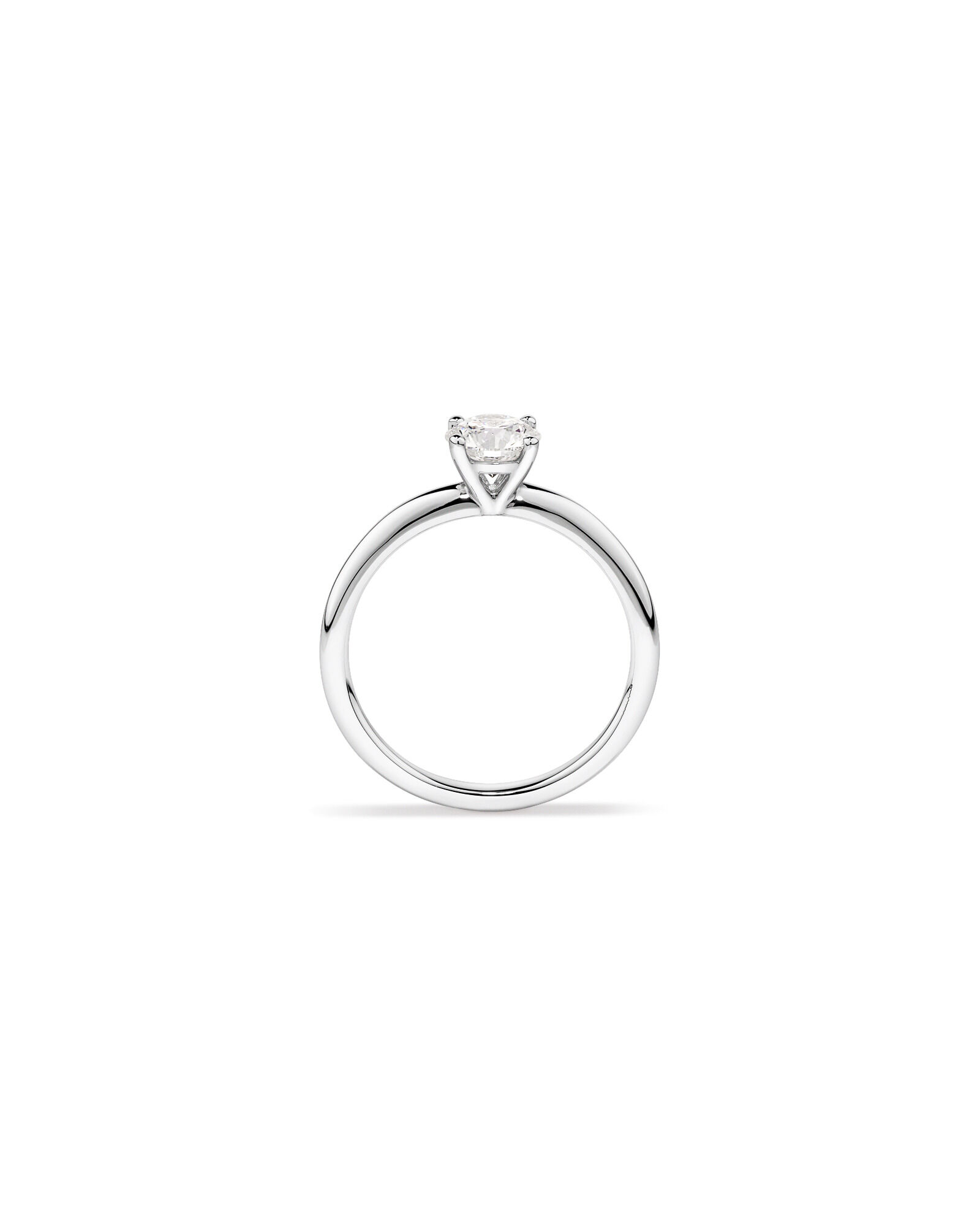 0,70 Carat Poids Total Bague De Fiançailles Solitaire En Diamant De Laboratoire Rond Brillant En Or Blanc 14 Carats