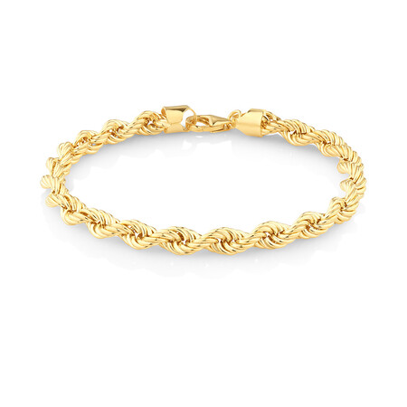 19cm Hollow Rope Bracelet in 10kt Yellow Gold 19cm Hollow Rope Bracelet in 10kt Yellow Gold