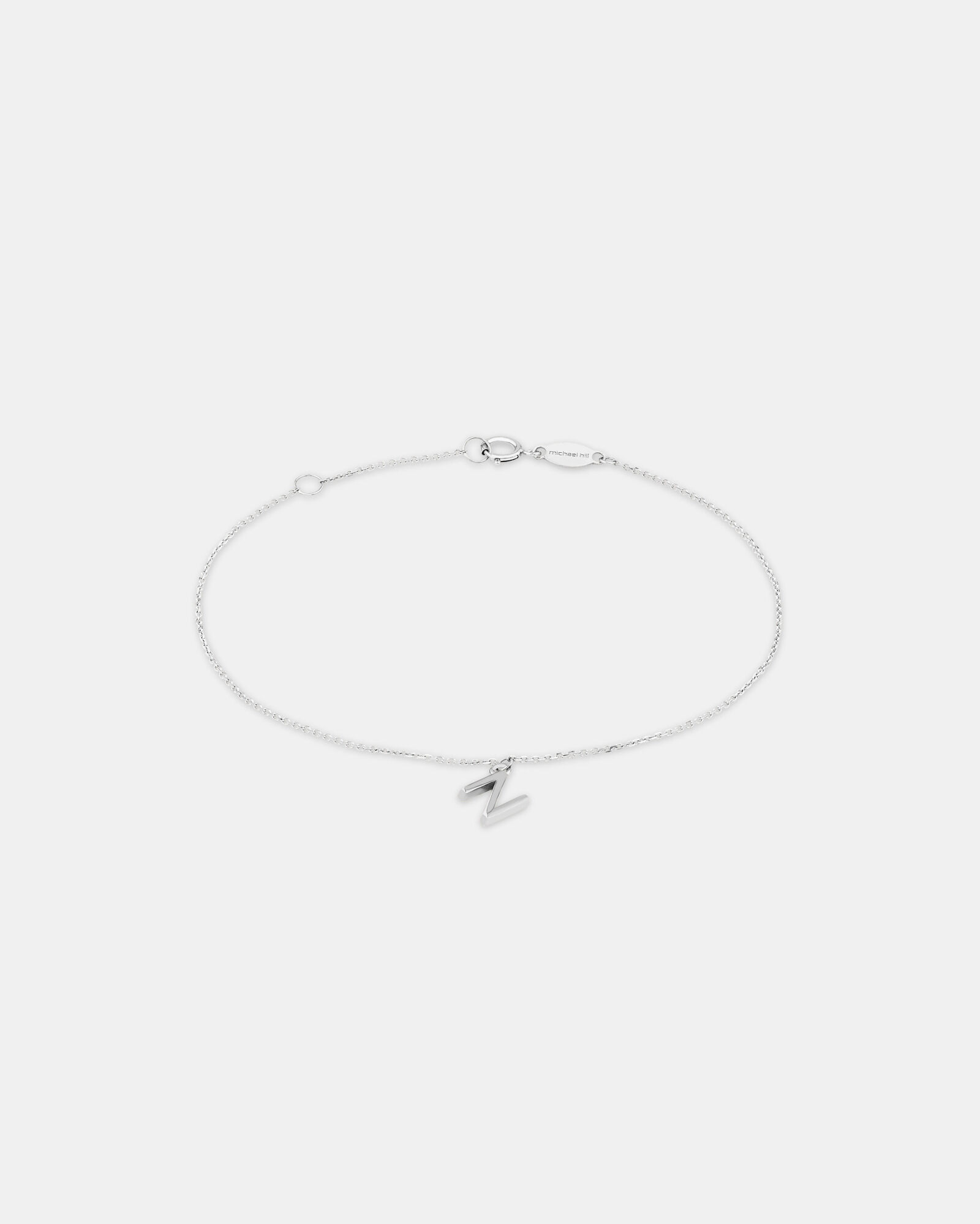 19cm (7.5") N Initial Bracelet in Sterling Silver
