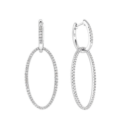 Fancy Open Drop Earrings with 0.50 Carat TW of Diamonds in Sterling Silver Fancy Open Drop Earrings with 0.50 Carat TW of Diamonds in Sterling Silver