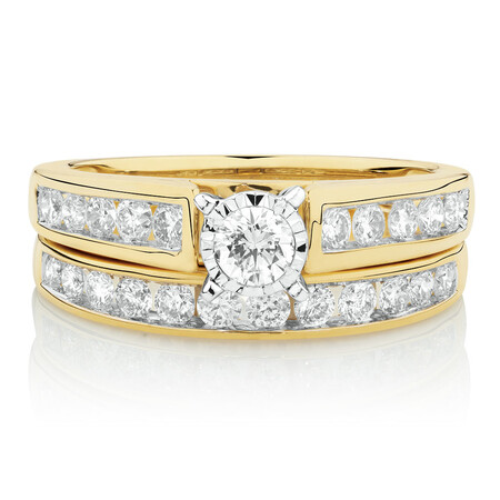 Bridal Set with 1 Carat TW of Diamonds in 14kt Yellow & White Gold Bridal Set with 1 Carat TW of Diamonds in 14kt Yellow & White Gold