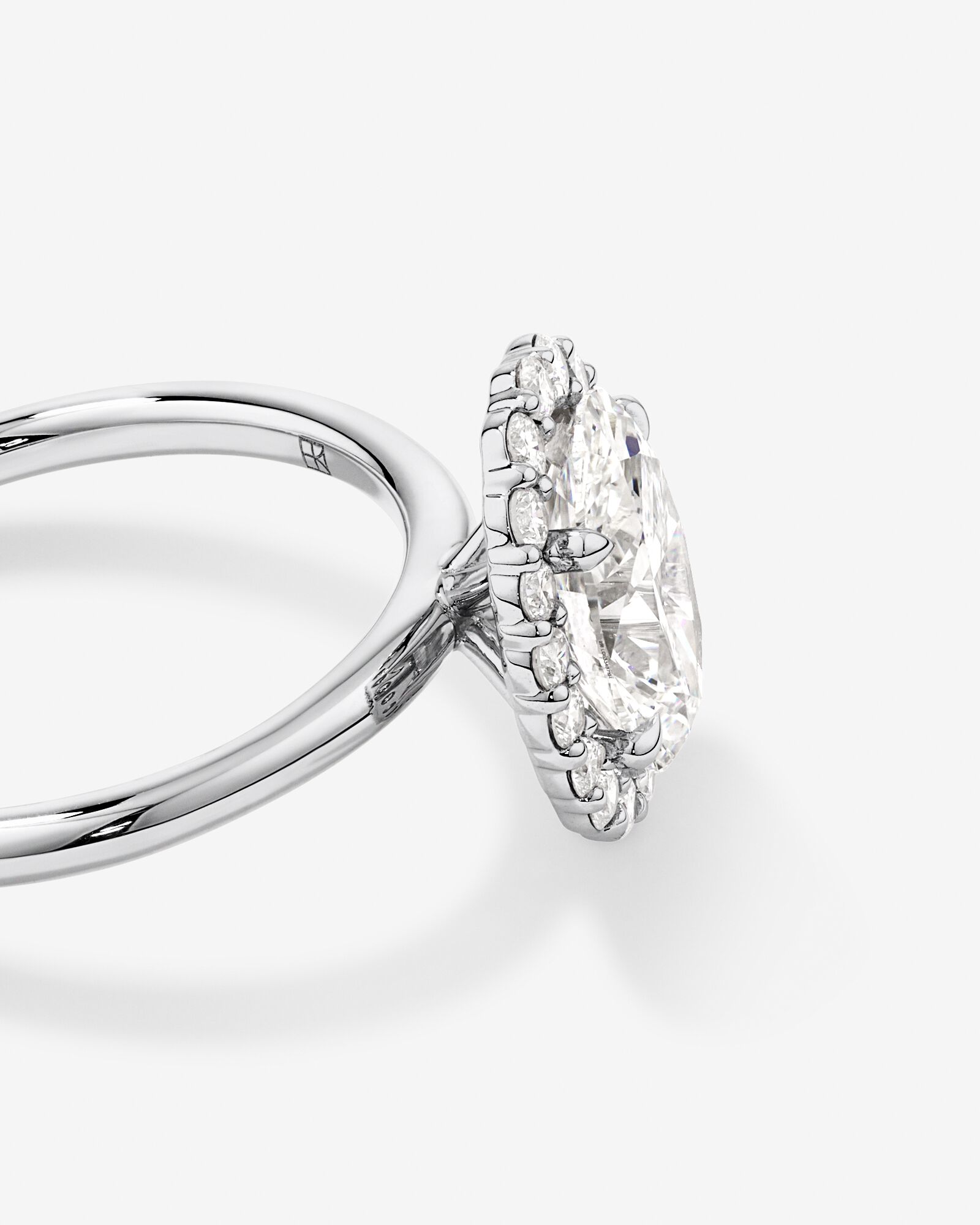 2.34 Carat TW Oval Cut Laboratory-Grown Diamond Halo Engagement Ring in 14kt Gold