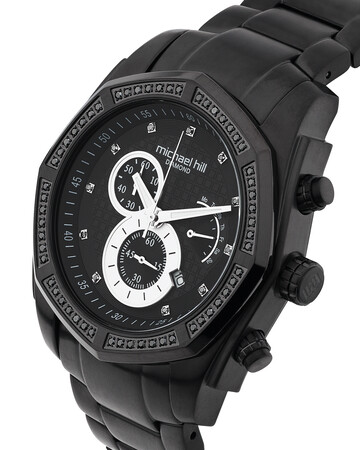 Men's Chronograph Watch with 1/2 Carat TW of Diamonds in Black Stainless Steel Men's Chronograph Watch with 1/2 Carat TW of Diamonds in Black Stainless Steel