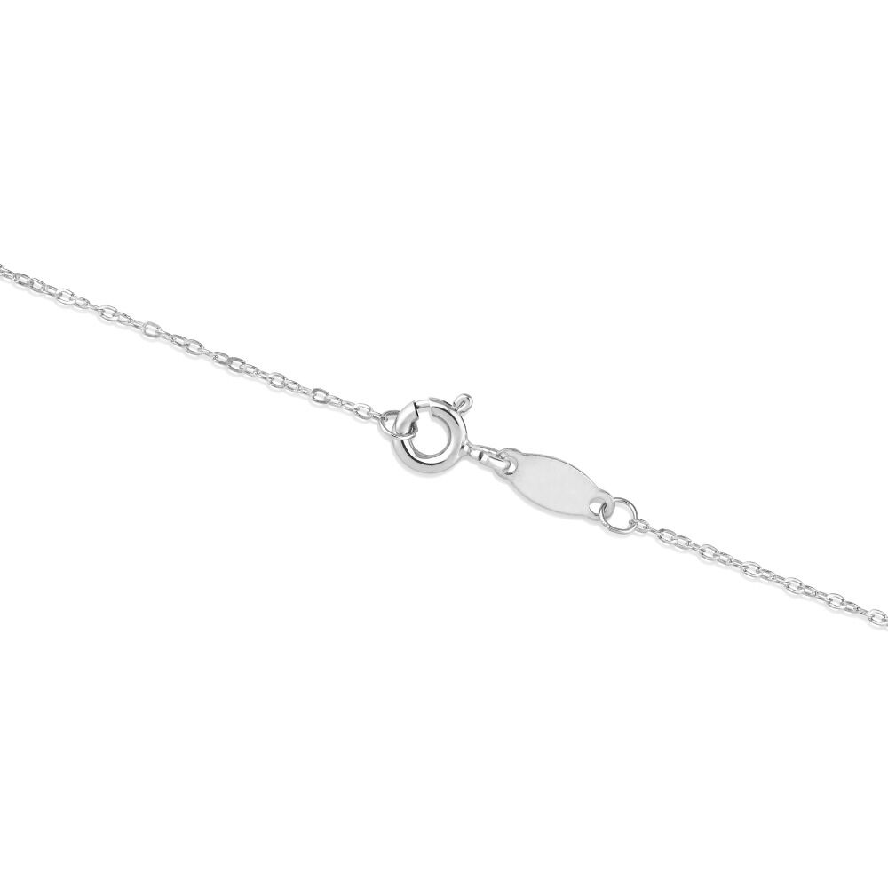 45cm (17") 0.95mm Width Solid Cable Chain 10kt White Gold