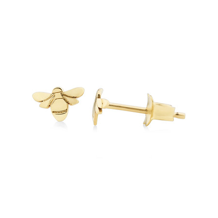 Bee Stud Earrings In 10kt Yellow Gold Bee Stud Earrings In 10kt Yellow Gold