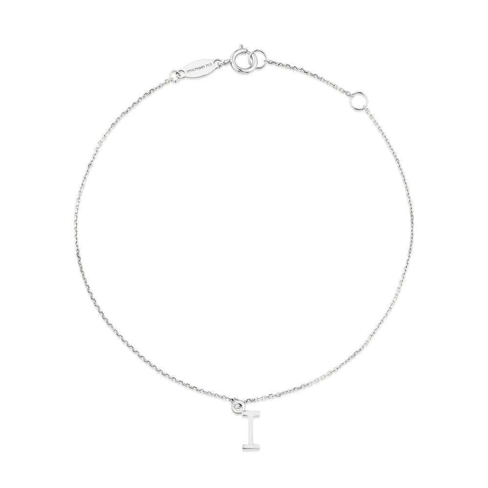 19cm (7.5") I Initial Bracelet in Sterling Silver