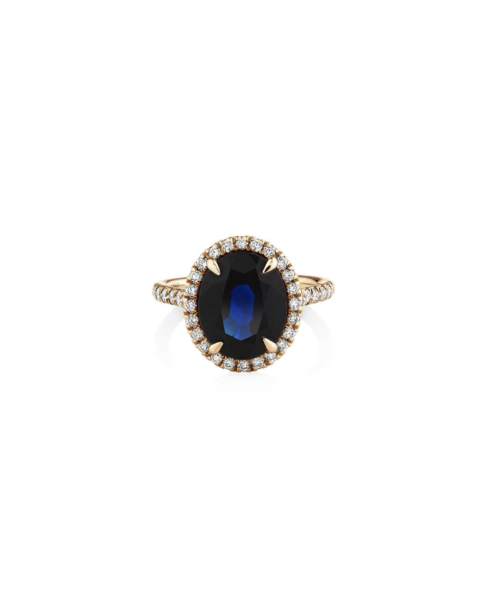 Halo sapphire and diamond engagement ring clearance
