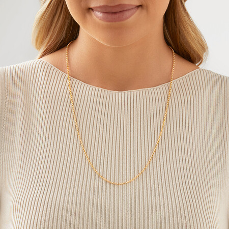 60cm (24") Hollow Rolo Chain in 10kt Yellow Gold 60cm (24") Hollow Rolo Chain in 10kt Yellow Gold