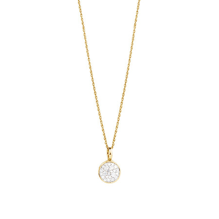 Pave Circle Pendant with 0.19 Carat TW of Diamonds in 10kt Yellow Gold Pave Circle Pendant with 0.19 Carat TW of Diamonds in 10kt Yellow Gold