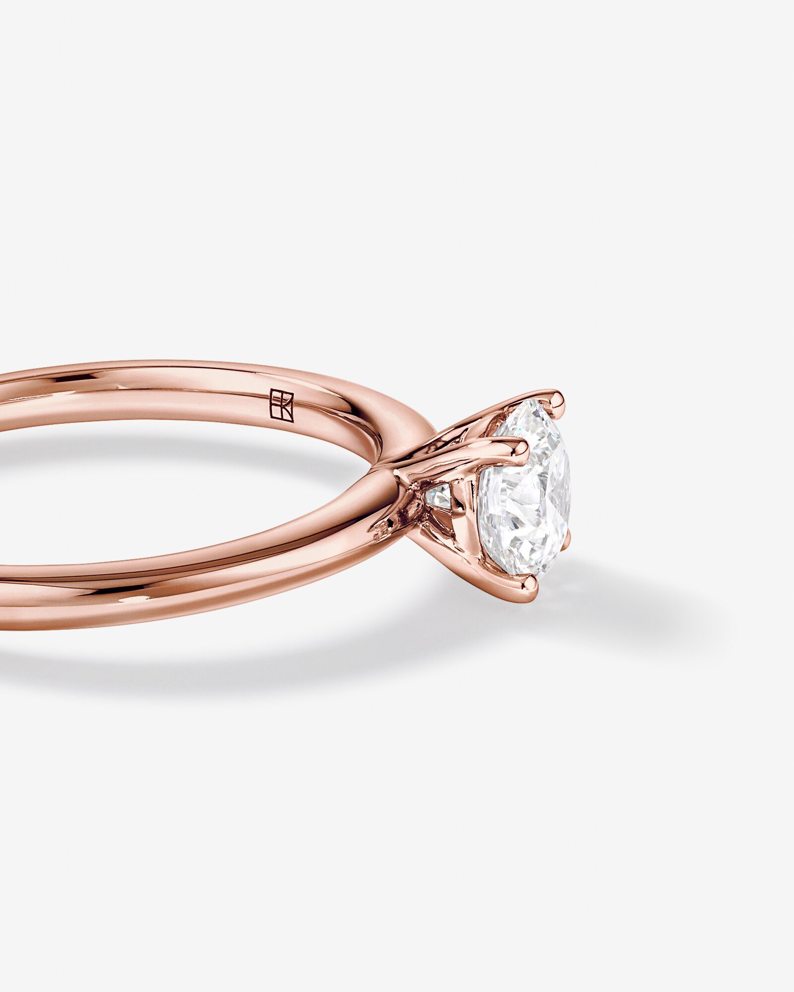 Bague de fiançailles solitaire ronde en diamant brillant de laboratoire TW de 0,70 carat en or rose 14 carats