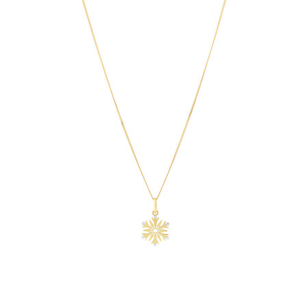 Snowflake Pendant in 10kt Yellow Gold