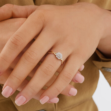 Evermore Promise Ring with 0.10TW of Diamonds in 10kt Yellow Gold/Rhodium Evermore Promise Ring with 0.10TW of Diamonds in 10kt Yellow Gold/Rhodium