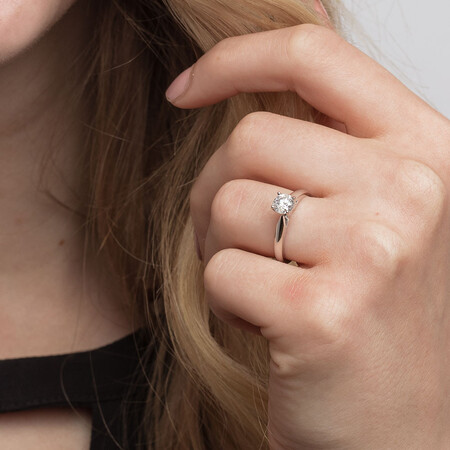 Evermore Solitaire Engagement Ring with 0.70 Carat TW Diamond in 14kt White Gold Evermore Solitaire Engagement Ring with 0.70 Carat TW Diamond in 14kt White Gold