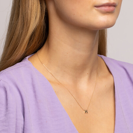 "H" Initial Necklace in 10kt Yellow Gold "H" Initial Necklace in 10kt Yellow Gold