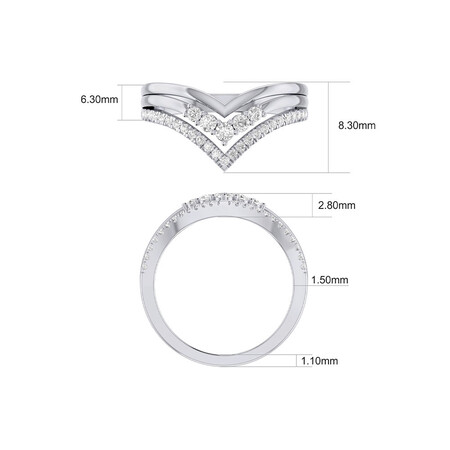Chevron Ring with 0.34 Carat TW of Diamonds in 10kt White Gold Chevron Ring with 0.34 Carat TW of Diamonds in 10kt White Gold