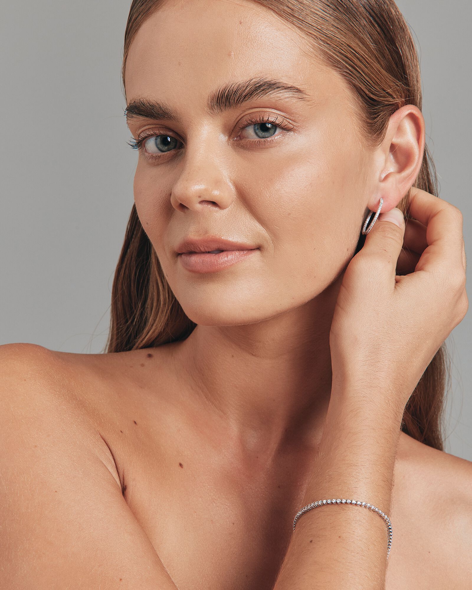 Bracelet tennis en diamants cultivés en laboratoire TW de 0,90 carat serti en or blanc 10 carats