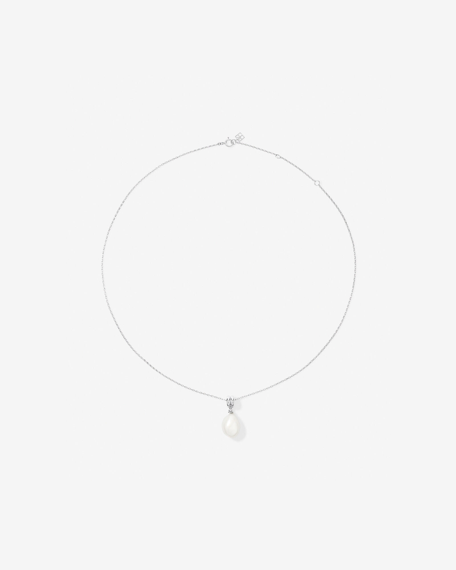 Two-Row Cultured Freshwater Baroque Pearl Pendant in Sterling Silver