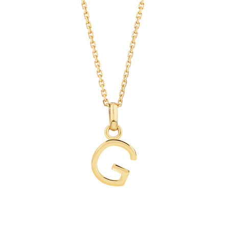 "G" Initial Pendant with Chain in 10kt Yellow Gold "G" Initial Pendant with Chain in 10kt Yellow Gold