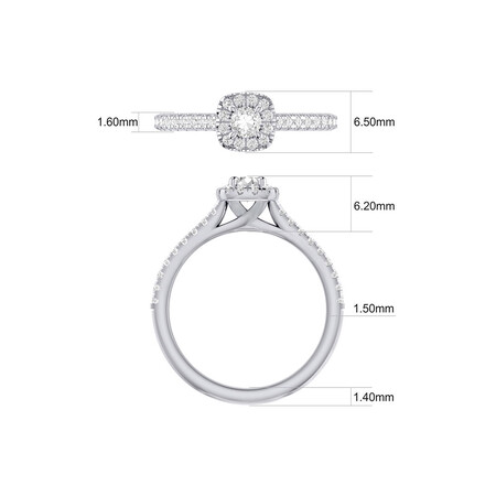 Engagement Ring with 1/2 Carat TW of Diamonds in 14kt White Gold Engagement Ring with 1/2 Carat TW of Diamonds in 14kt White Gold