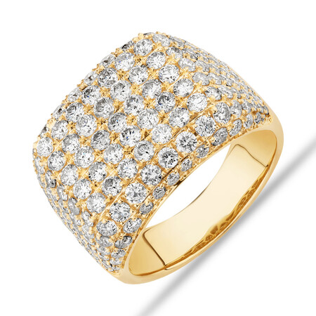 Gents Ring with 5 Carat TW of Diamonds In 10kt Yellow Gold Gents Ring with 5 Carat TW of Diamonds In 10kt Yellow Gold