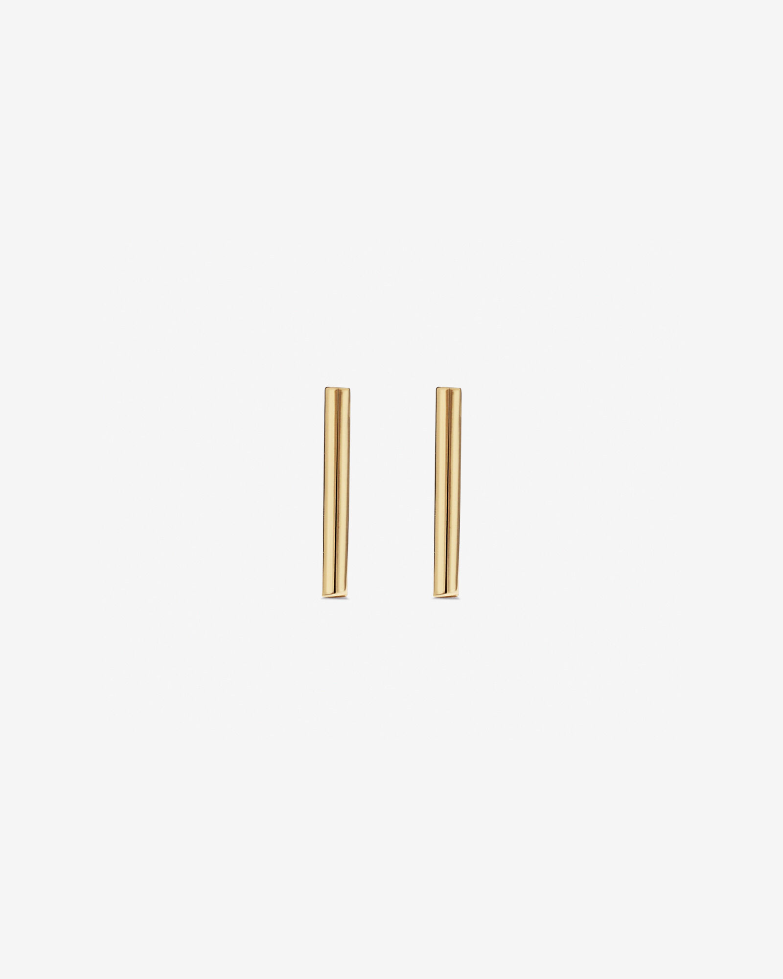 8mm Narrow Bar Stud Earrings in 10kt Yellow Gold
