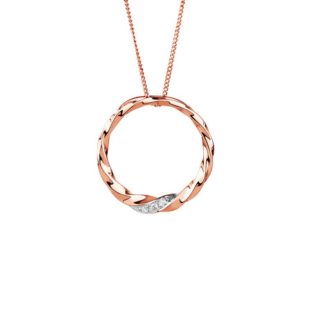 Twist Circle Pendant with Diamonds in 10kt Rose Gold Twist Circle Pendant with Diamonds in 10kt Rose Gold