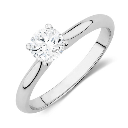 Certified Solitaire Engagement Ring with a 0.70 Carat TW Diamond in 14kt White Gold Certified Solitaire Engagement Ring with a 0.70 Carat TW Diamond in 14kt White Gold