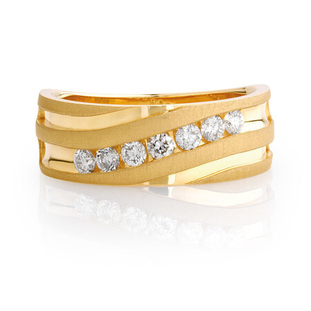 Men's Ring with 1/2 Carat TW of Diamonds in 10kt Yellow Gold Men's Ring with 1/2 Carat TW of Diamonds in 10kt Yellow Gold