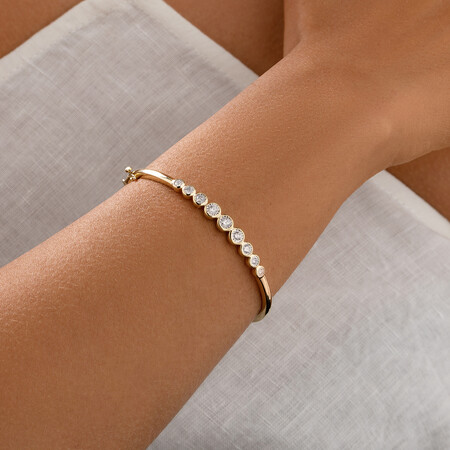 Bangle with 0.50 Carat TW of Diamonds in 10kt Yellow Gold Bangle with 0.50 Carat TW of Diamonds in 10kt Yellow Gold