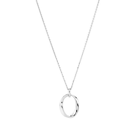 Sculpture Circle Ribbon Pendant in Sterling Silver Sculpture Circle Ribbon Pendant in Sterling Silver