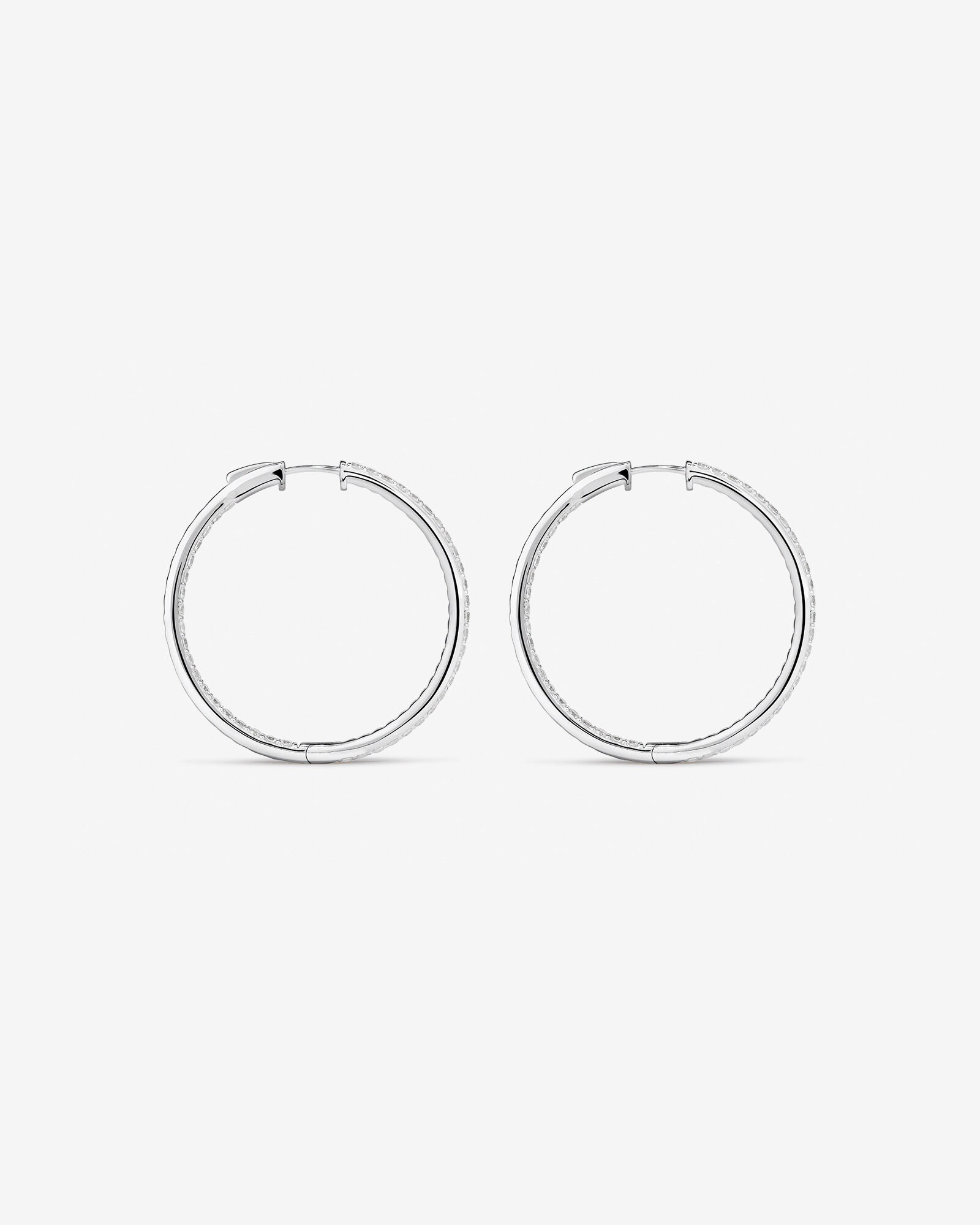 Hoop Earrings with Cubic Zirconia in Sterling Silver