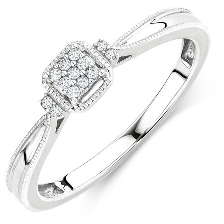 Promise Ring with Diamonds in Sterling Silver Promise Ring with Diamonds in Sterling Silver