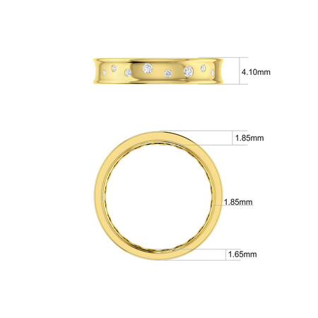 Hammer Set Barrel Ring with 0.10 Carat TW of Diamonds in 10kt Yellow Gold Hammer Set Barrel Ring with 0.10 Carat TW of Diamonds in 10kt Yellow Gold