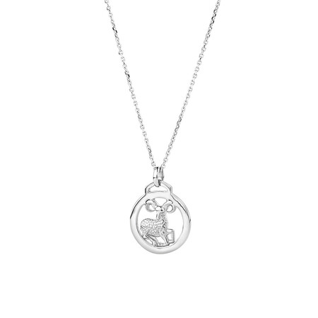 Aries Zodiac Pendant in Sterling Silver Aries Zodiac Pendant in Sterling Silver