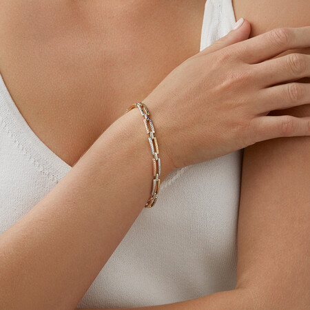 19cm (7.5") Bracelet in 10kt Yellow, White & Rose Gold 19cm (7.5") Bracelet in 10kt Yellow, White & Rose Gold