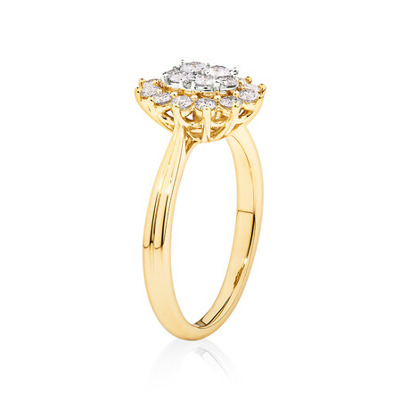 Cluster Ring with 0.62 Carat TW of Diamonds in 14kt Yellow Gold Cluster Ring with 0.62 Carat TW of Diamonds in 14kt Yellow Gold