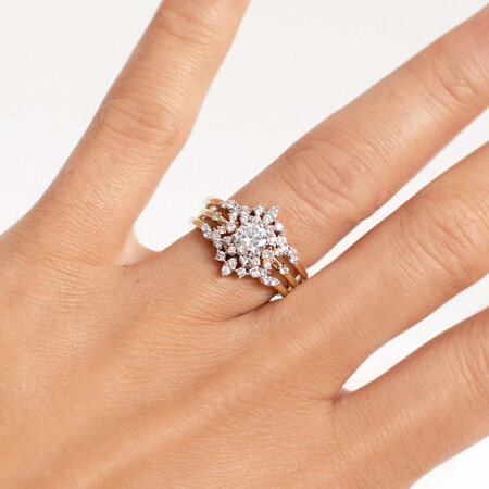 Scatter Halo Ring with 0.73 Carat TW of Diamonds in 14kt Yellow & White Gold Scatter Halo Ring with 0.73 Carat TW of Diamonds in 14kt Yellow & White Gold