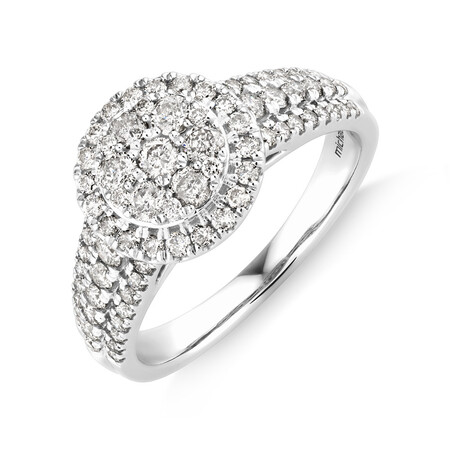 Halo Ring with 1 Carat TW of Diamonds in 10kt White Gold Halo Ring with 1 Carat TW of Diamonds in 10kt White Gold